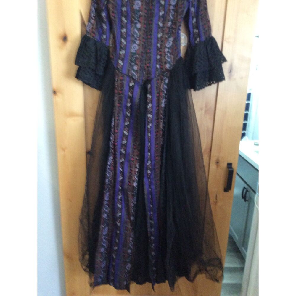 Vintage Lip Service FETISH Dangerous Liaisons Purple Goth Maxi Dress M RARE - Picture 3 of 11